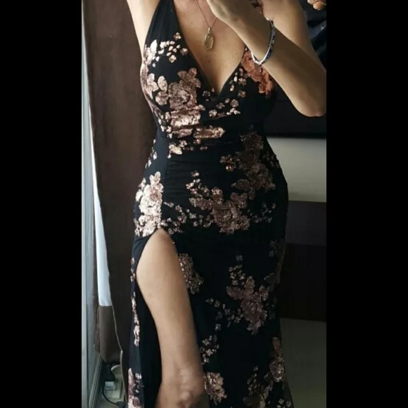 2XHP‼️Sexy Sequin Backless High Split Maxi Dress - Picture 5 of 11